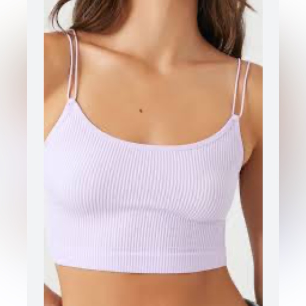 Forever 21 ribbed purple cami bralette crop top Size M